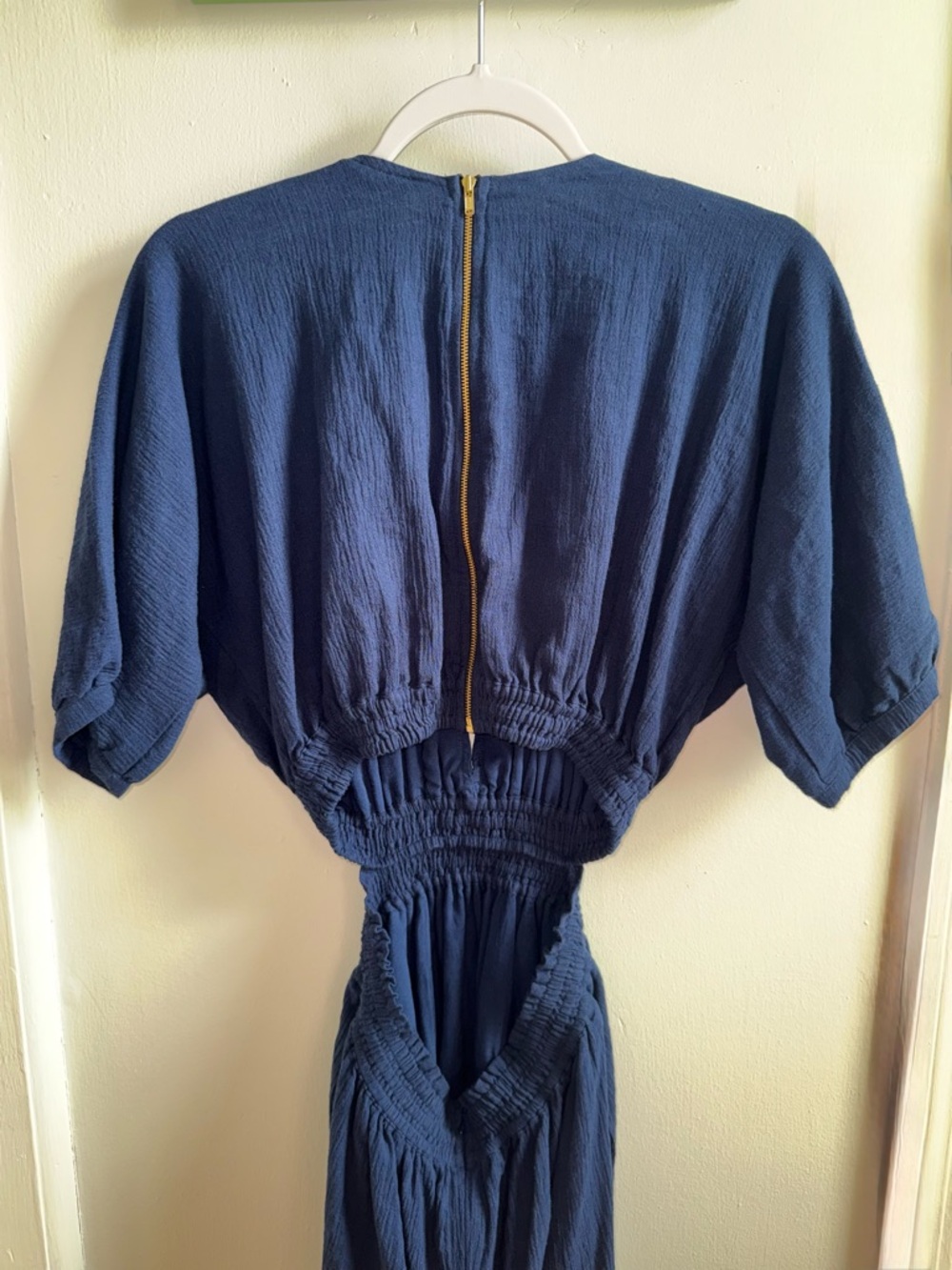 Rue Stiic Zion Maxi Dress in Navy Linen Blend - Open Back - Picture 9 of 16